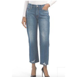 JOE'S The Blake Jeans With Chewed Cuffs Denim High Rise Wide Leg crop Blue